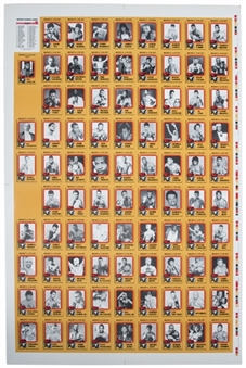 1997 Browns Boxing Cards Uncut Sheet (87 Cards) Featuring Floyd Mayweather